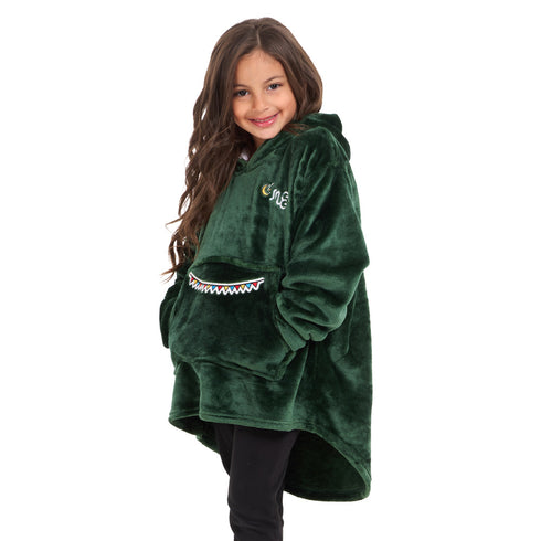 Snuggs Kids Blanket Hoodie Dark Green مدفع رمضان